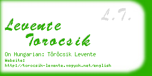 levente torocsik business card